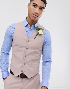 Бежевый приталенный жилет ASOS DESIGN wedding - Фиолетовый
