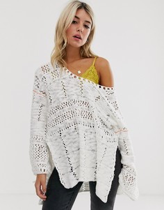 Трикотажный джемпер с отделкой кроше Free People Flower Child