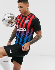 Синяя футболка с эффектом кислотной стирки Puma Football - Синий