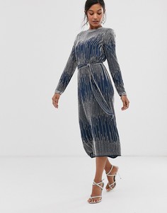 Платье миди с бисером ASOS EDITION - Синий