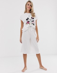 Пижамный комплект в горошек с принтом Микки-Мауса Womensecret - Мульти