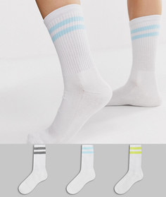 3 пары спортивных носков с полосками French Connection - Белый