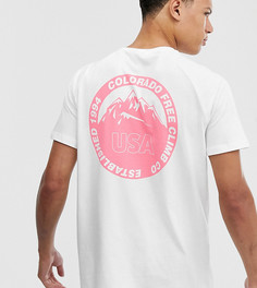 Свободная футболка с принтом на спине ASOS DESIGN Tall - Белый
