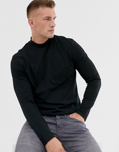 Черный лонгслив с высоким воротом ASOS DESIGN - Черный