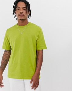 Свободная футболка оливкового цвета из плотной ткани ASOS WHITE - Зеленый