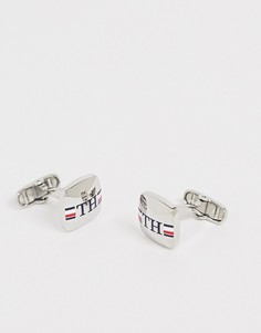 Серебристые запонки с логотипом Tommy Hilfiger - Серебряный