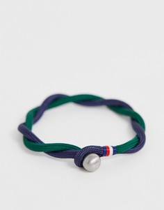 Сине-зеленый плетеный браслет Tommy Hilfiger - Темно-синий