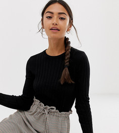 Черный легкий джемпер в широкий рубчик Bershka - Черный