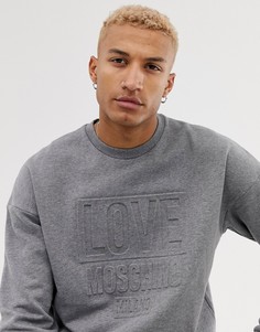 Свитер с тисненым логотипом Love Moschino - Серый