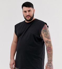 Черная oversize-майка удлиненного кроя ASOS DESIGN Plus