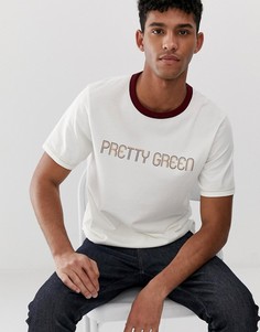 Белая футболка с логотипом-надписью Pretty Green - Белый