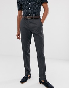 Темно-серые строгие брюки зауженного кроя ASOS DESIGN - Серый
