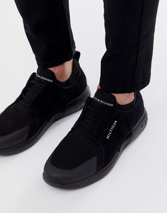 Черные кроссовки из сетчатой ткани и замши с логотипом Tommy Hilfiger - Черный