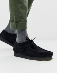 Черные замшевые туфли Clarks Originals wallabee - Черный