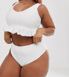 Белые плавки бикини PrettyLittleThing Plus - Белый