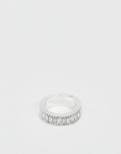Серебристое кольцо с камнями удлиненной формы ASOS DESIGN - Серебряный