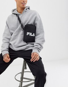Черная сумка через плечо с большим логотипом Fila Prezza - Черный