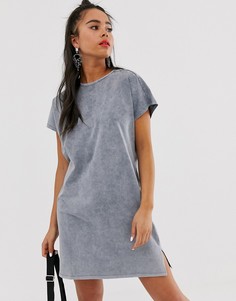 Серое платье-футболка Bershka - Серый