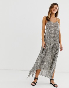 Платье-комбинация мидакси с леопардовым принтом и завязкой на спине AllSaints - Мульти