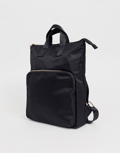 Рюкзак для ноутбука с фурнитурой цвета розового золота ASOS DESIGN - Черный