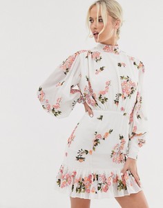 Платье мини с вышивкой и баской ASOS EDITION - Мульти
