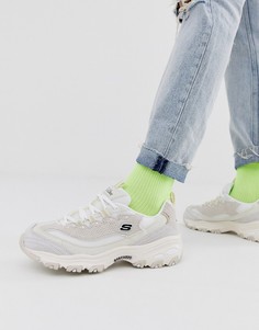 Замшевые кроссовки кремового цвета Skechers DLites Free Energy