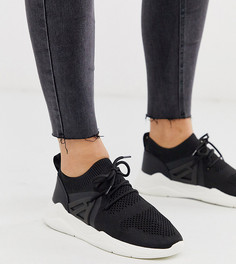 Черные трикотажные кроссовки для широкой стопы ASOS DESIGN Discipline - Черный