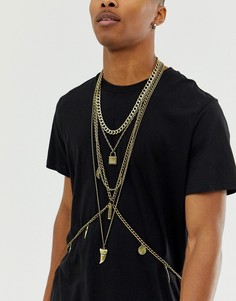 Золотистое ожерелье для тела Reclaimed Vintage эксклюзивно для ASOS - Золотой