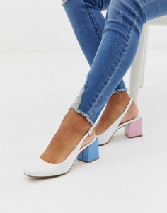 Белые туфли на среднем каблуке разных цветов ASOS DESIGN Santiago - Мульти