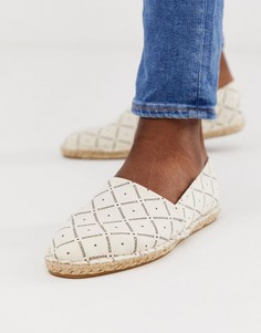 Парусиновые эспадрильи с монограммным принтом ASOS DESIGN - Бежевый