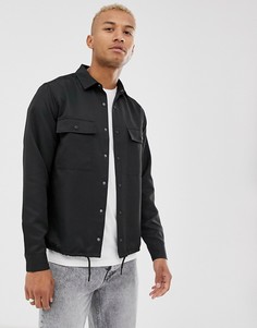 Черная элегантная рубашка навыпуск с затягивающимся шнурком на нижнем крае ASOS DESIGN - Черный