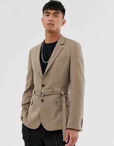 Зауженный блейзер с ремнем ASOS DESIGN - Рыжий