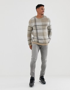 Бежевый фактурный oversize-джемпер в клетку ASOS DESIGN - Бежевый