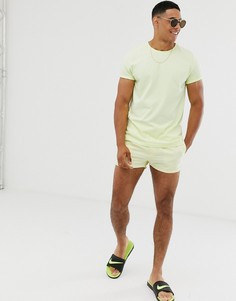 Суперкороткие шорты для плавания лаймового цвета (из комплекта) ASOS DESIGN - Синий