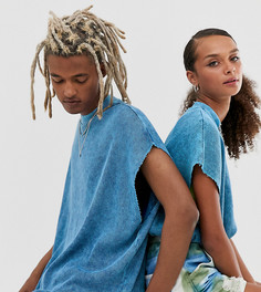 Oversize-футболка в рубчик без рукавов COLLUSION Unisex - Синий