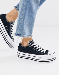 Черные кеды на платформе Converse Chuck Taylor Ox All Star - Черный