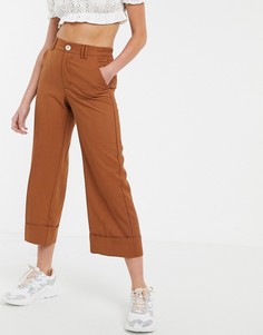 Коричневые кюлоты с отворотами Bershka - Коричневый