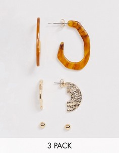Золотистые серьги-кольца Monki - Золотой