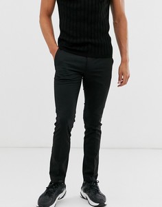 Черные строгие брюки зауженного кроя Topman - Черный