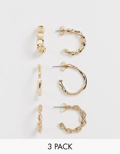 Золотистые серьги-кольца Monki - Золотой