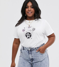 Футболка из органического хлопка с принтом ASOS DESIGN Curve - Белый