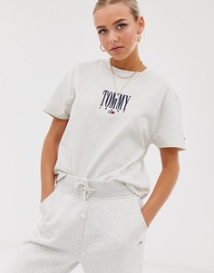 Футболка с вышитым логотипом Tommy Jeans - Серый