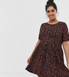 Свободное платье с цветочным принтом Wednesdays Girl Curve - Мульти