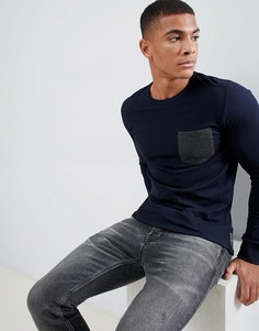 Топ с круглым вырезом и контрастным карманом French Connection - Темно-синий