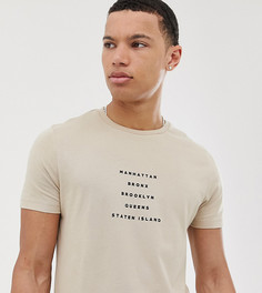 Футболка с принтом ASOS DESIGN Tall - Бежевый