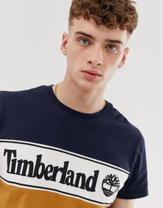 Разноцветная футболка с круглым вырезом и принтом Timberland - Черный