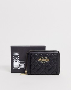 Черный стеганый кошелек для монет Love Moschino - Черный