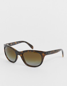 Классические солнцезащитные очки в черепаховой оправе Ray Ban - Коричневый