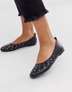 Туфли на плоской подошве с отделкой заклепками Vero Moda - Черный