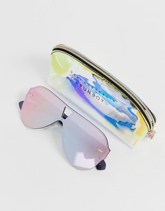 Розовые солнцезащитные очки-авиаторы Quay Australia stay afloat - Розовый
